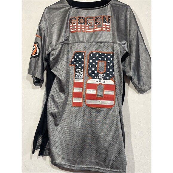 Nike Cincinnati Bengal AJ Green #18 USA Patriotic On-field Stitched Jersey S44 - Picture 6 of 6